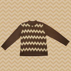 Brown Zigzag Sweater Beta's Choice